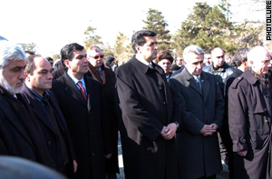 The man who wants to be President went to a monument to pay homage to Sumgait victims . . .